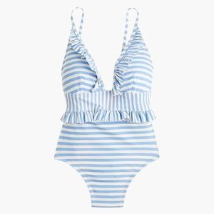 J. Crew ruffle plunging one-piece swimsuit